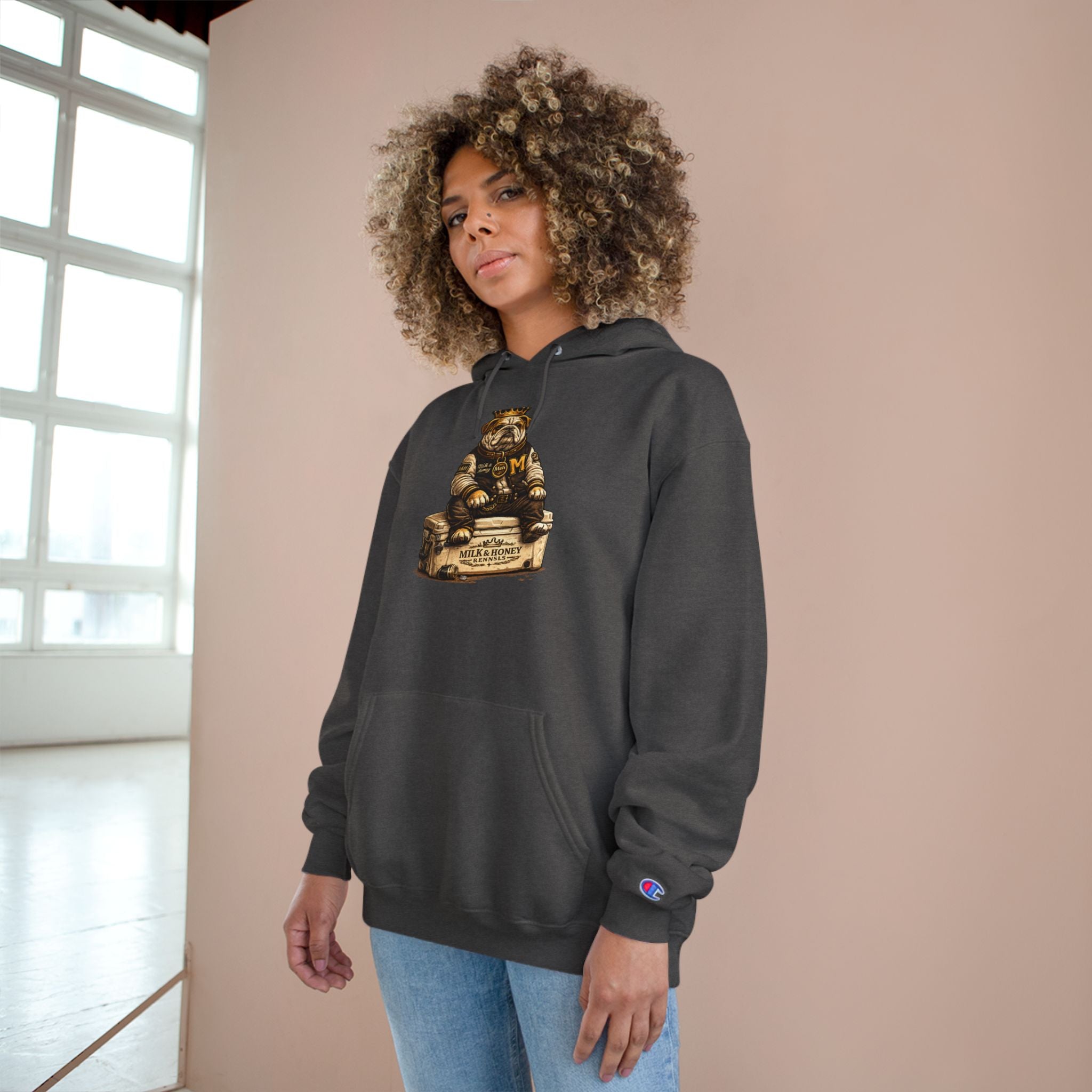 King Grout Bear Milk & Honey Vintage Label Hoodie | Retro Beverage Logo Sweatshirt
