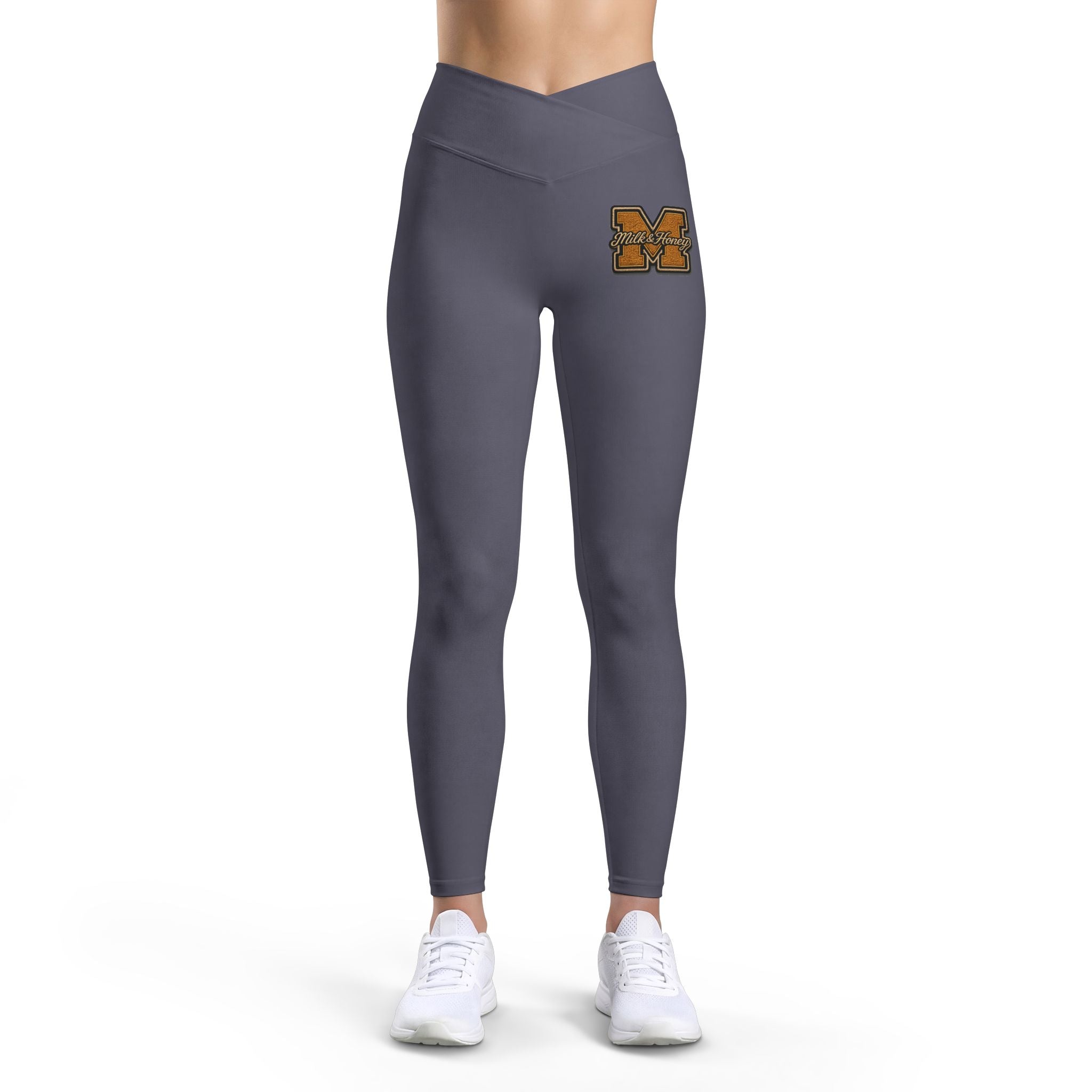 Vintage Letter M Patch Leggings | Monogram Athletic Leggings