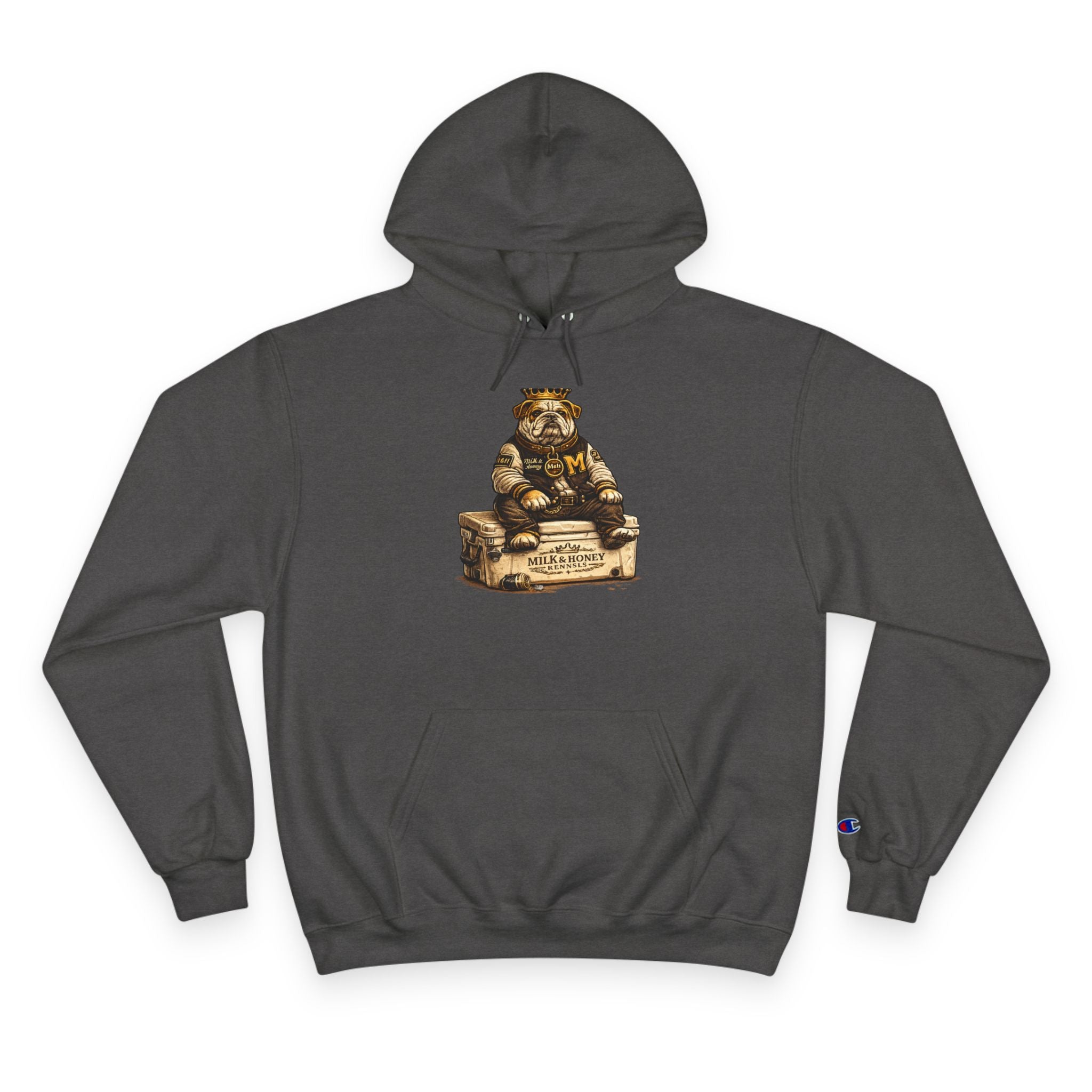 King Grout Bear Milk & Honey Vintage Label Hoodie | Retro Beverage Logo Sweatshirt