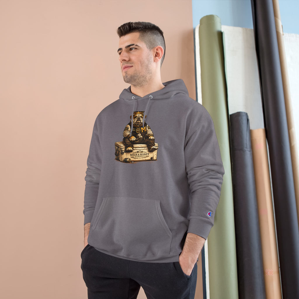 King Grout Bear Milk & Honey Vintage Label Hoodie | Retro Beverage Logo Sweatshirt