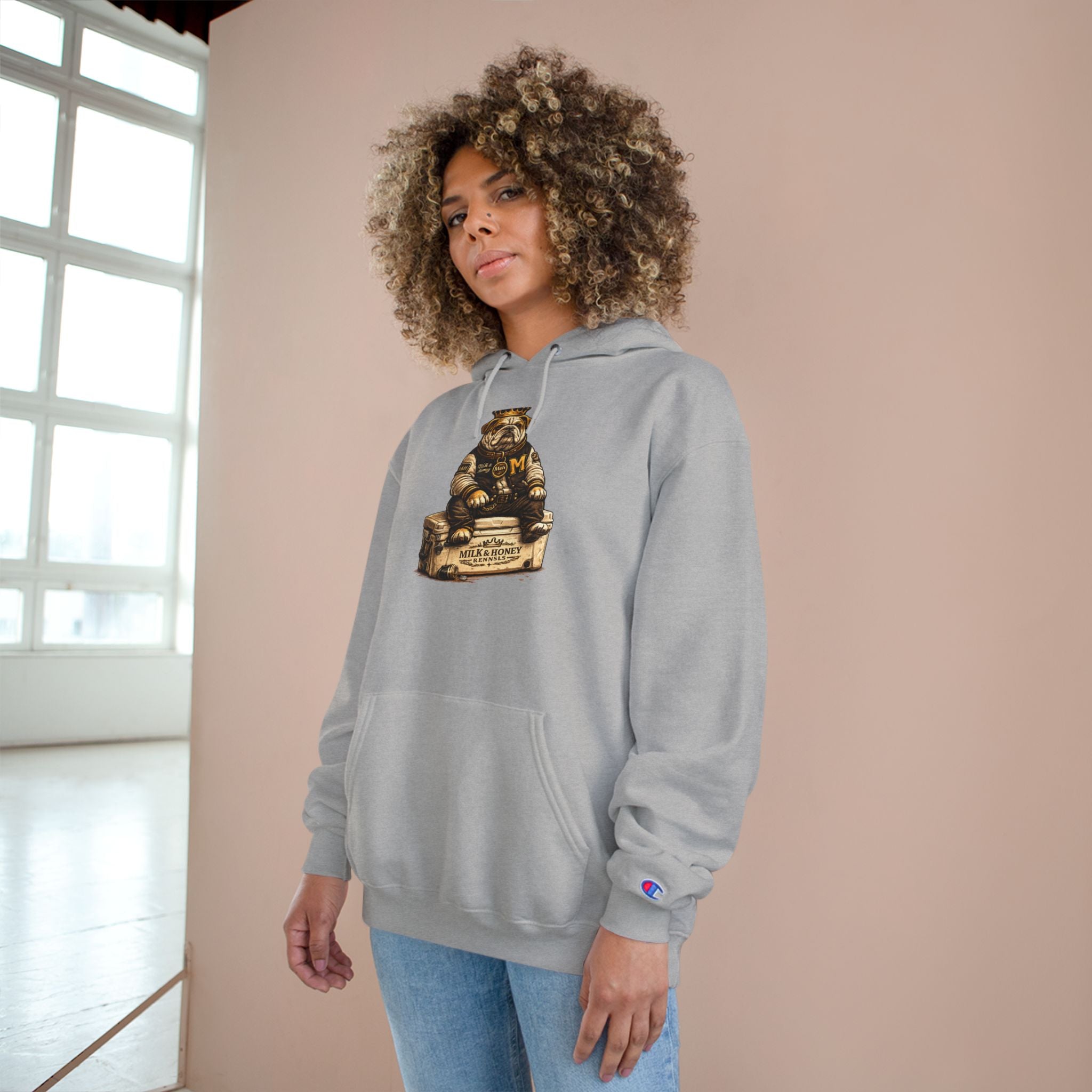 King Grout Bear Milk & Honey Vintage Label Hoodie | Retro Beverage Logo Sweatshirt