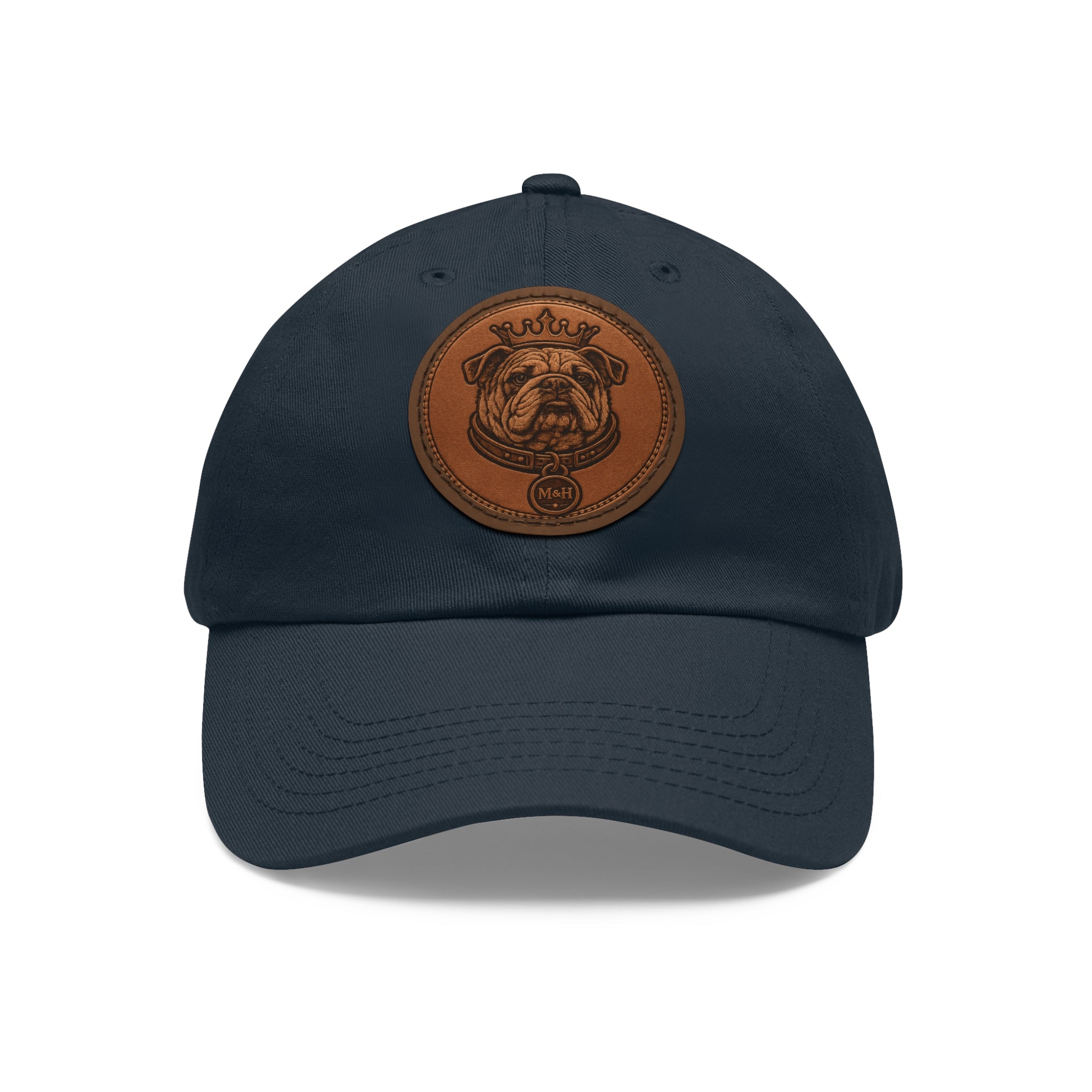 M&H  Leather Patch Dad Hat — Classic Casual Baseball Cap