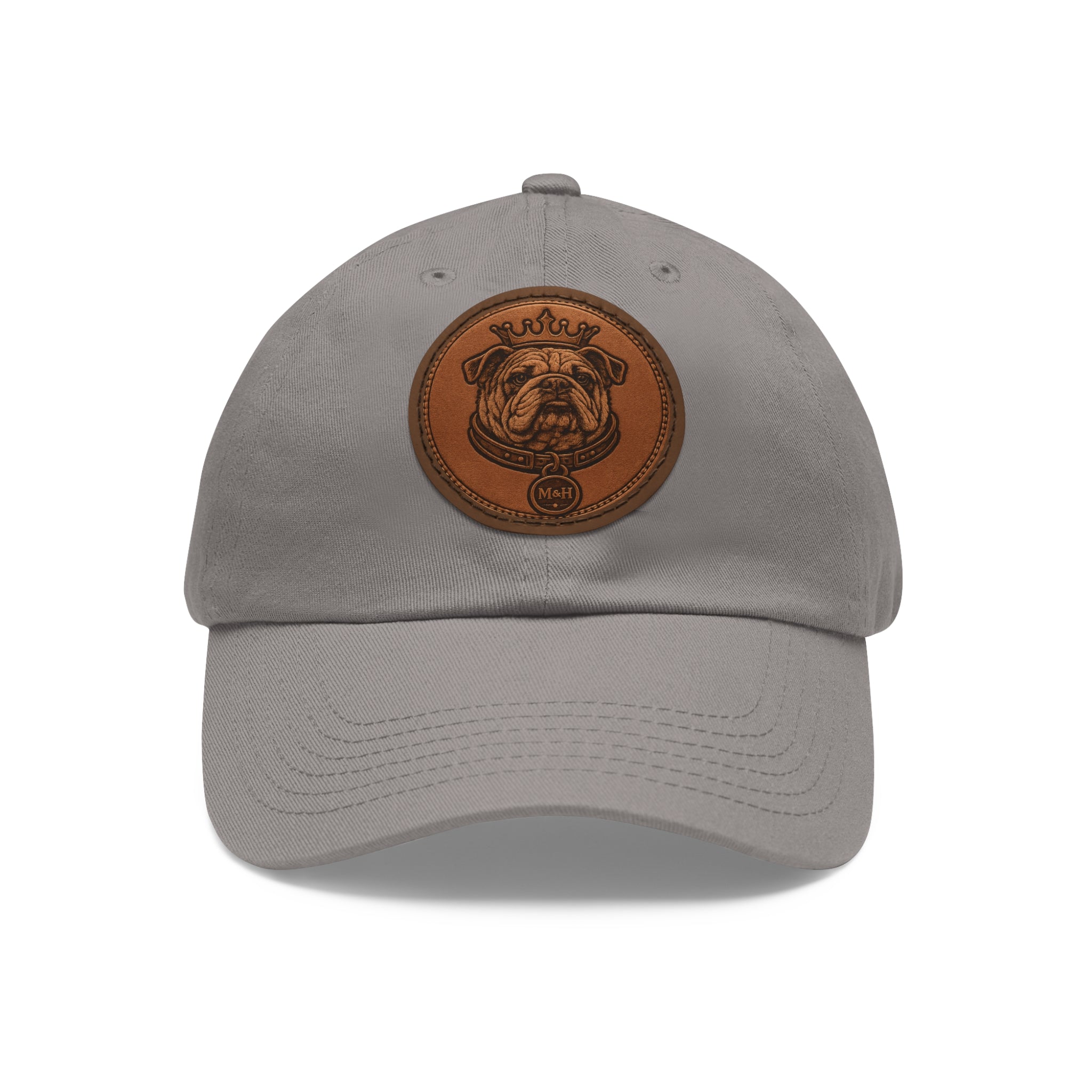 M&H  Leather Patch Dad Hat — Classic Casual Baseball Cap