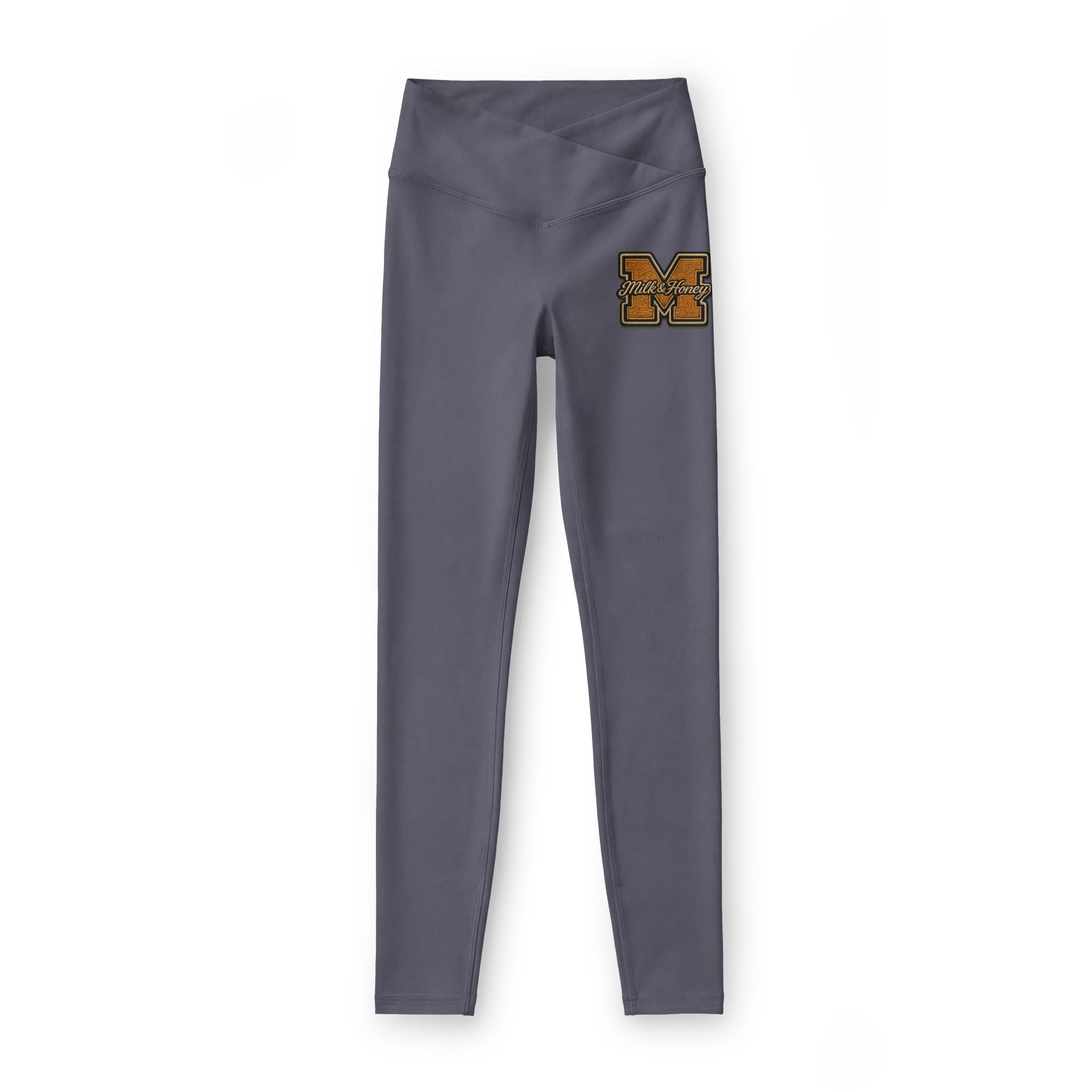 Vintage Letter M Patch Leggings | Monogram Athletic Leggings