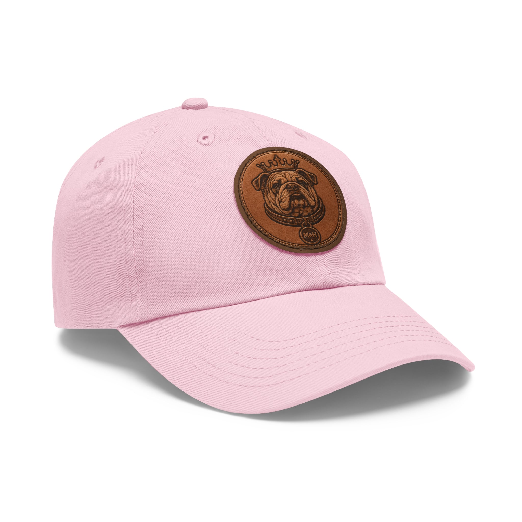 M&H  Leather Patch Dad Hat — Classic Casual Baseball Cap