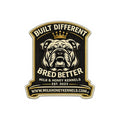 Bulldog King Kiss-Cut Sticker — Cute Crowned Pup with Bone, Waterproof Laptop Decal