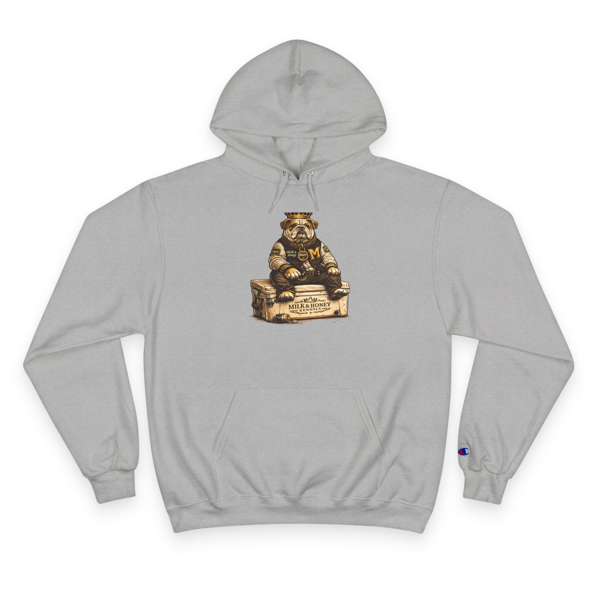 King Grout Bear Milk & Honey Vintage Label Hoodie | Retro Beverage Logo Sweatshirt