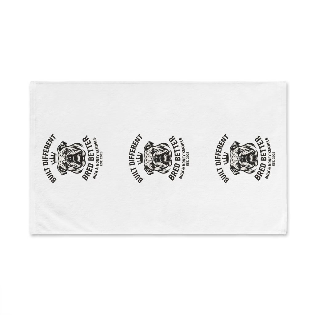 M&H Kennels Hand Towel — "Built Different, Bred Better" Printed Cotton Towel