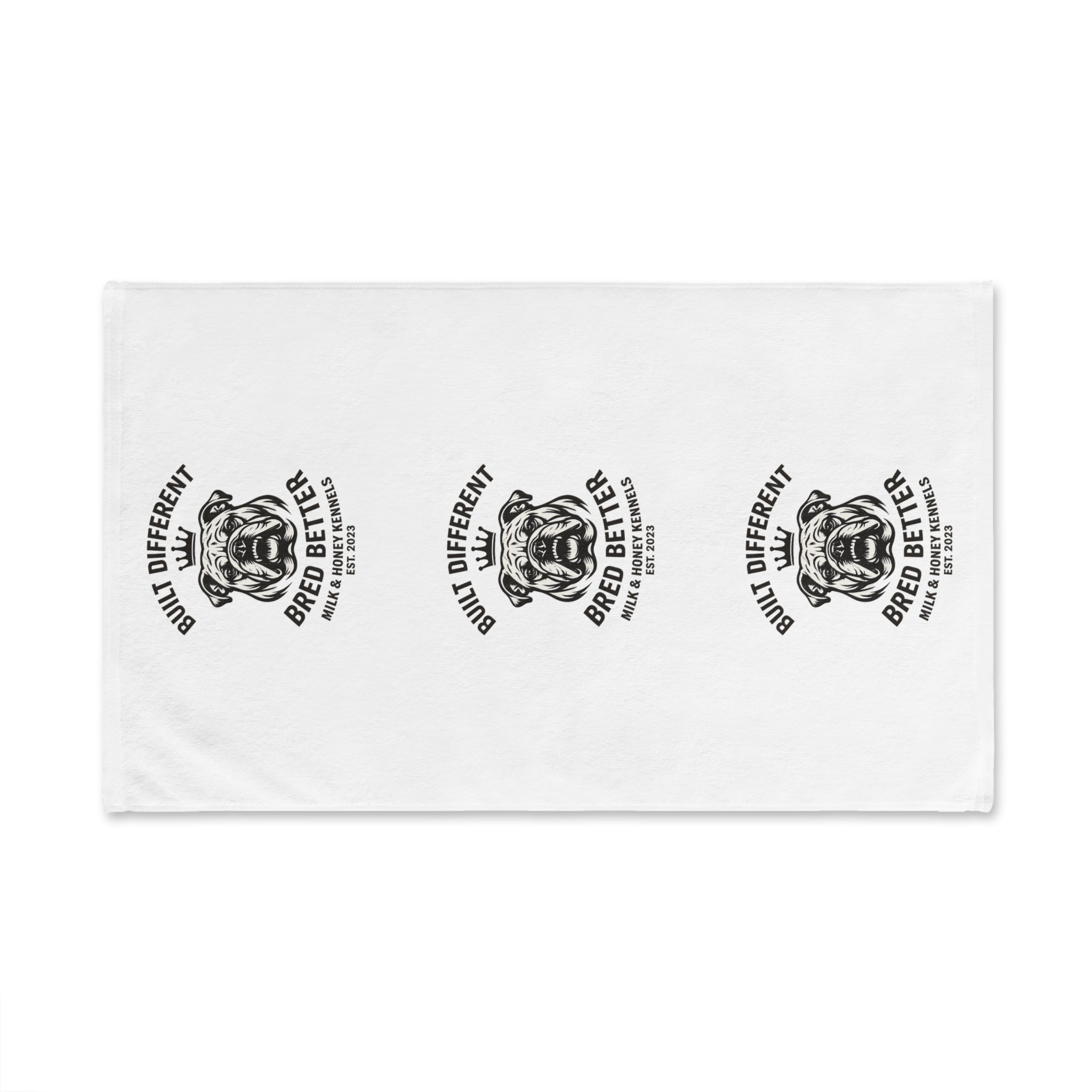 M&H Kennels Hand Towel — "Built Different, Bred Better" Printed Cotton Towel