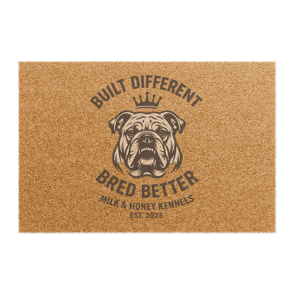 Bulldog Logo Doormat | Built Different Bred Better, Kennel Welcome Mat
