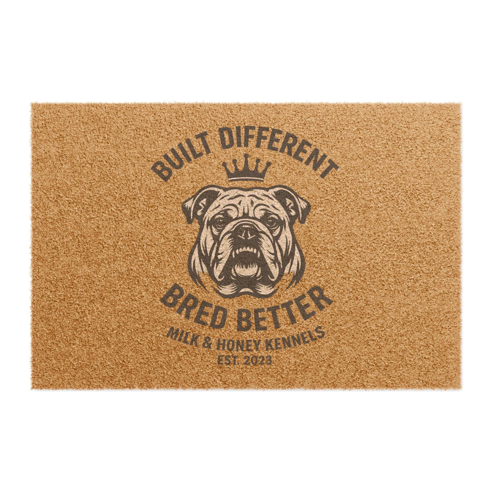 Bulldog Logo Doormat | Built Different Bred Better, Kennel Welcome Mat