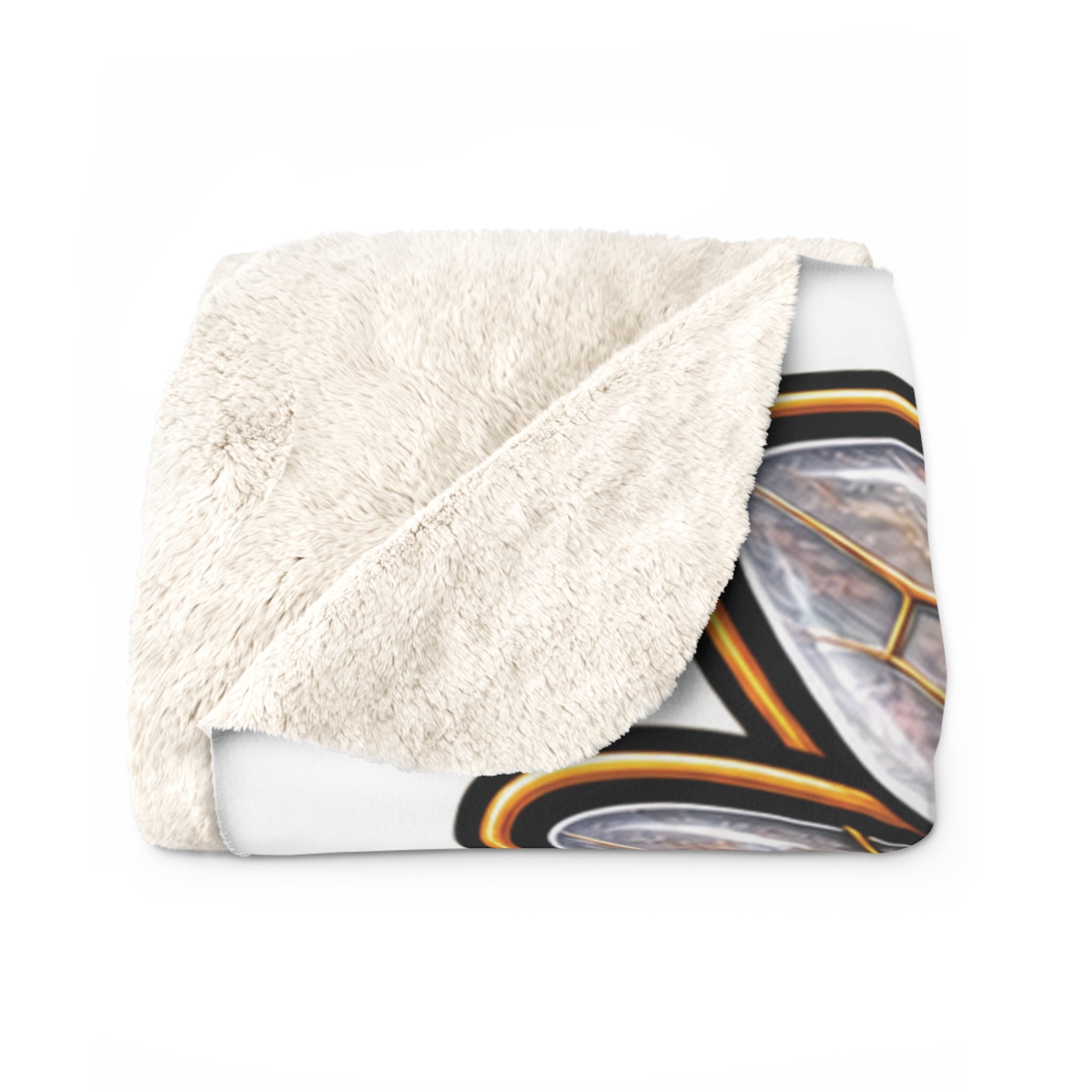 M&H Angry Bee Logo Sherpa Blanket — Milk Honey Kennels Logo Fleece