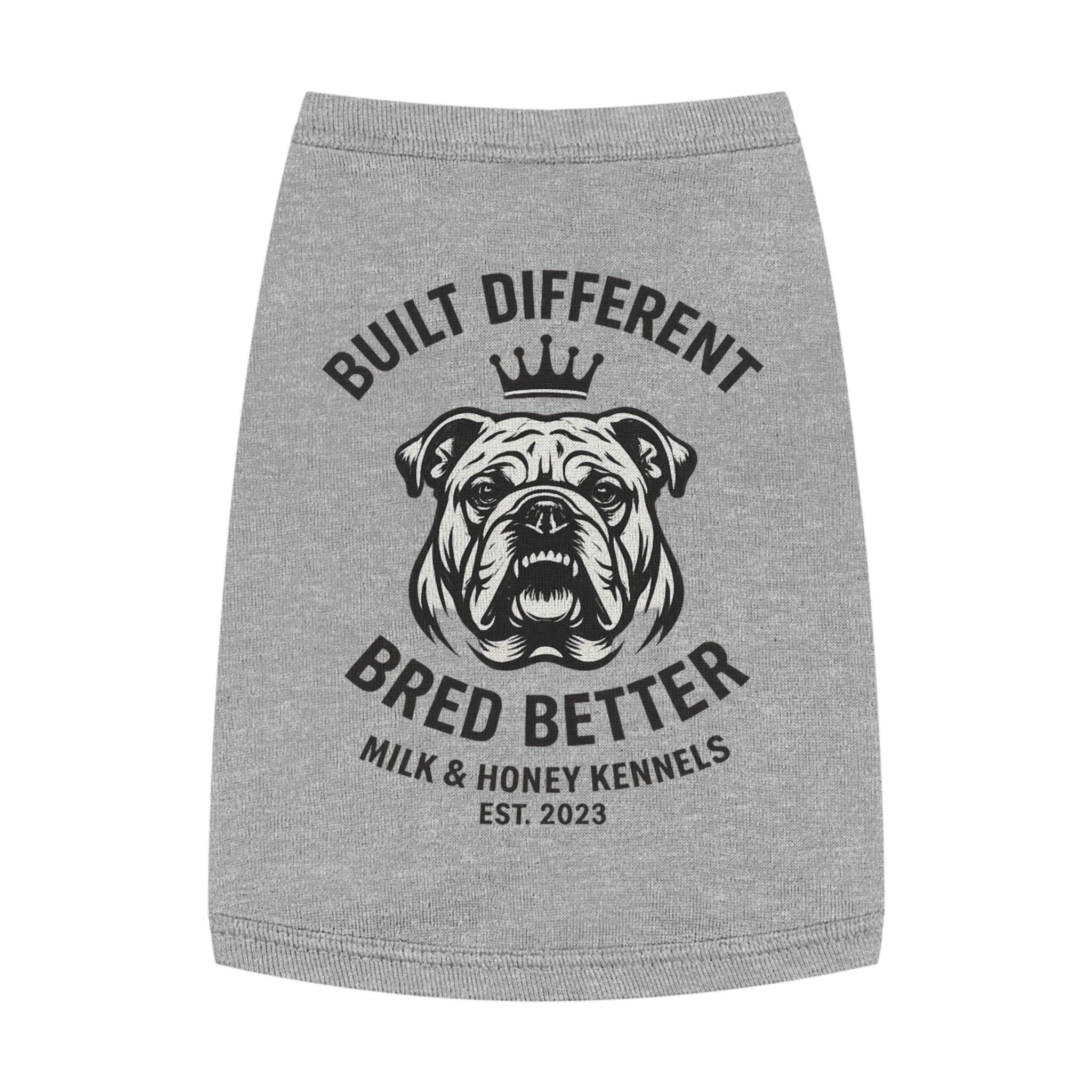 Bulldog Pet Tank Top — "Built Different, Bred Better" Kennel Shirt
