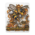 M&H Angry Bee Logo Sherpa Blanket — Milk Honey Kennels Logo Fleece