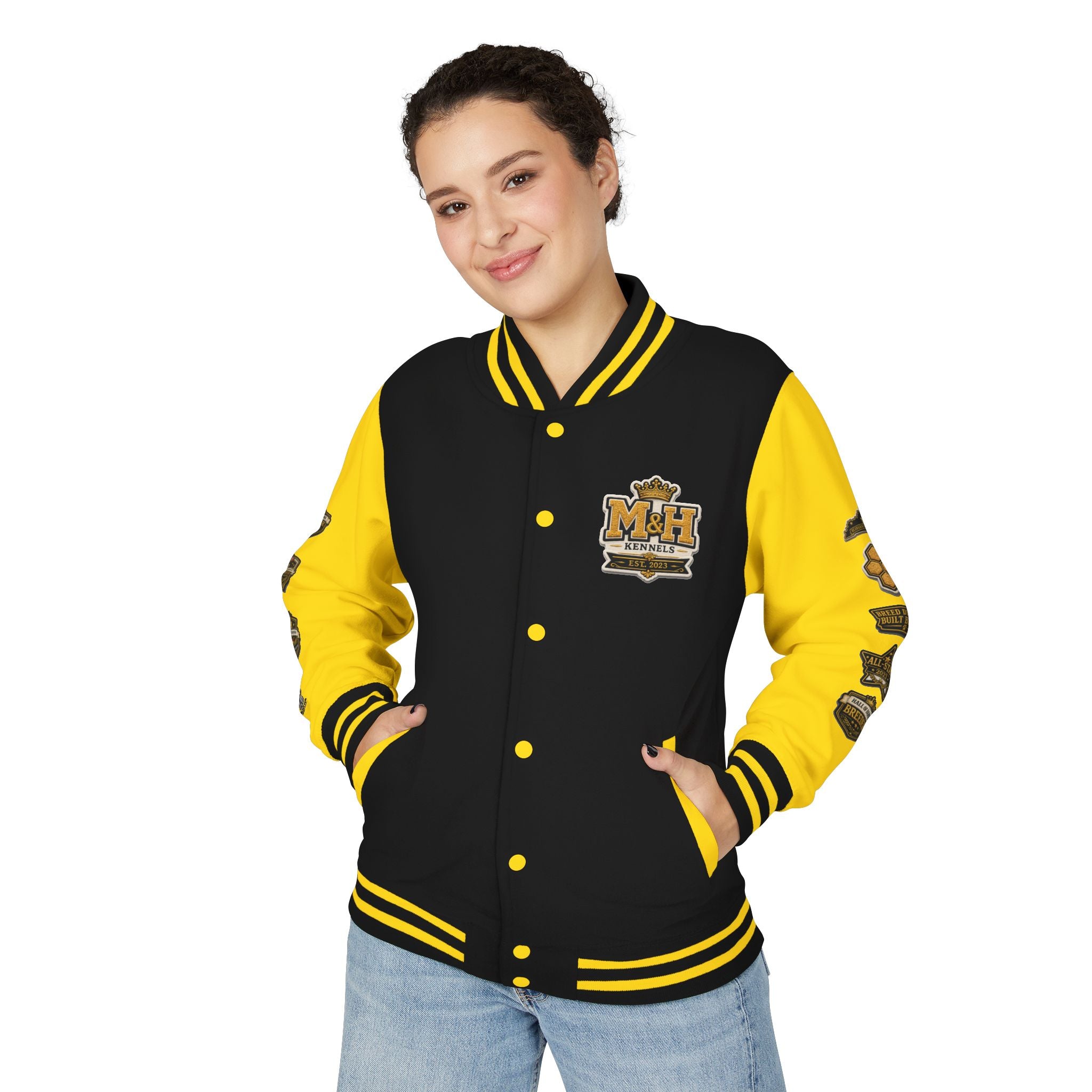 M&H wanna be Varsity Letterman Jacket — Retro School Crest Bomber