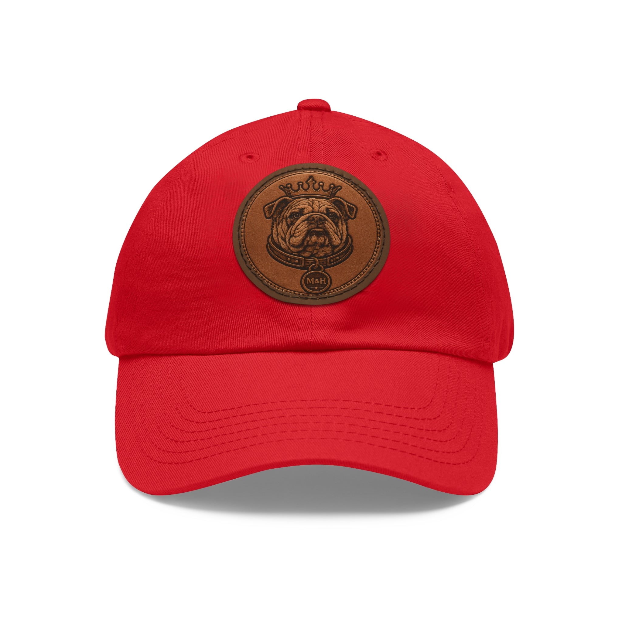 M&H  Leather Patch Dad Hat — Classic Casual Baseball Cap
