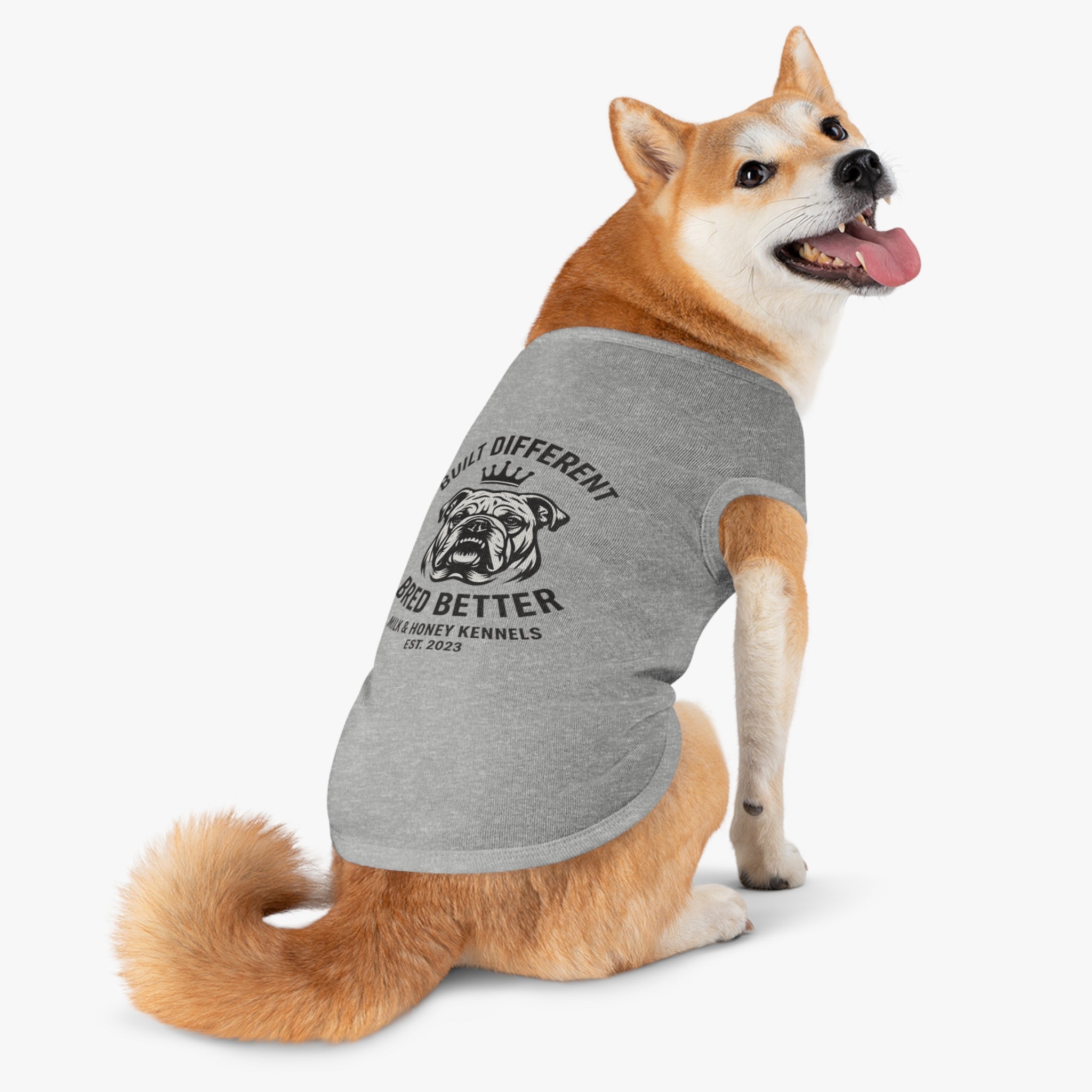 Bulldog Pet Tank Top — "Built Different, Bred Better" Kennel Shirt