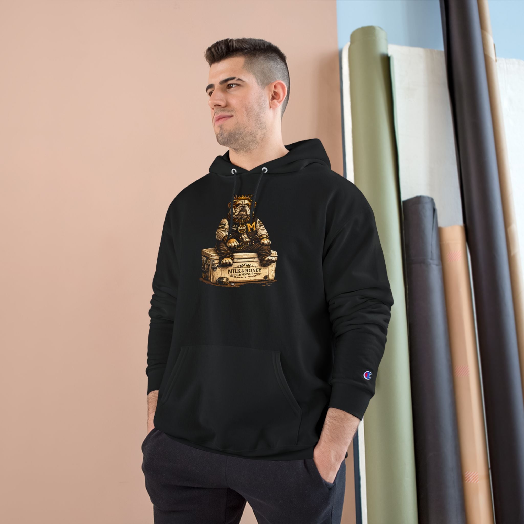 King Grout Bear Milk & Honey Vintage Label Hoodie | Retro Beverage Logo Sweatshirt