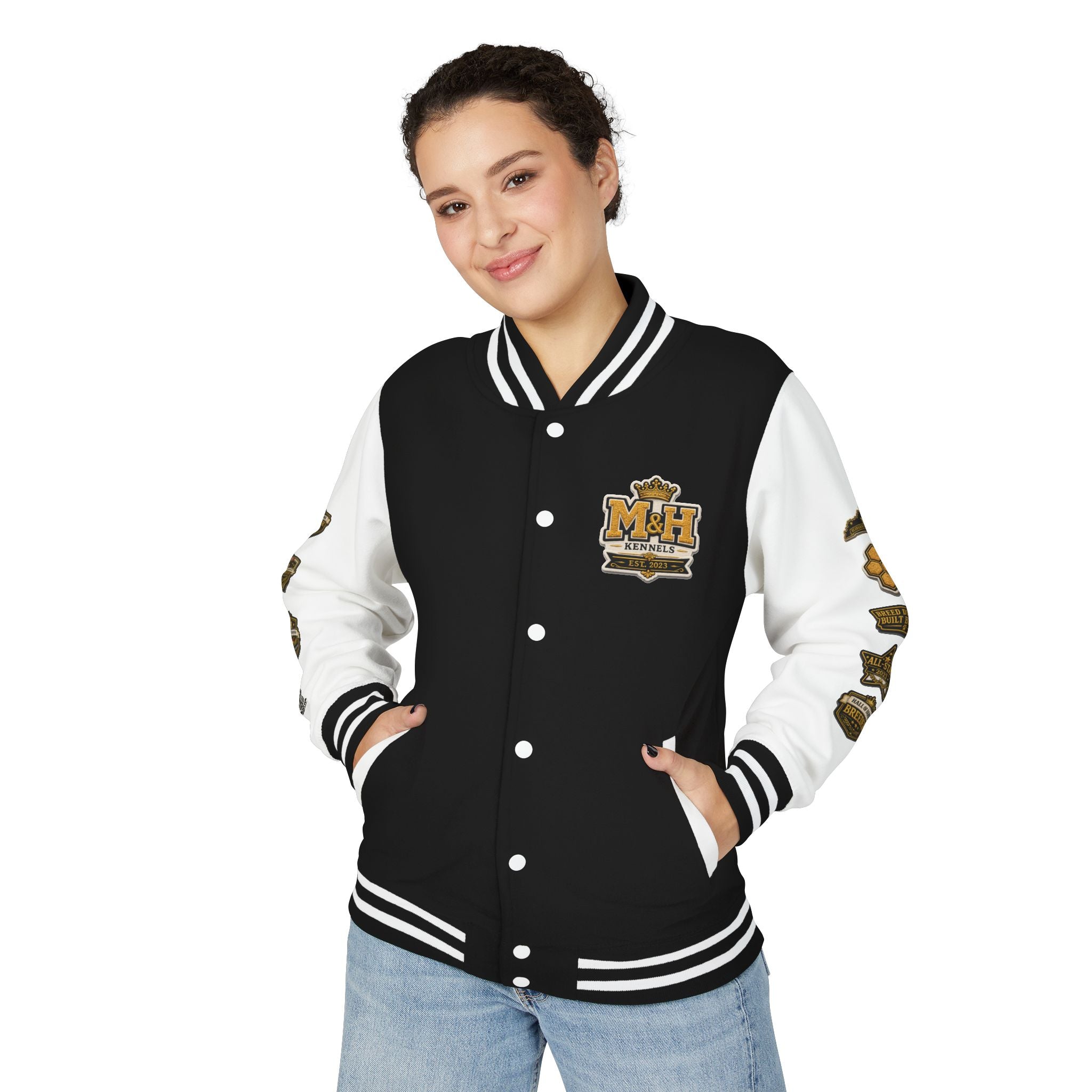 M&H wanna be Varsity Letterman Jacket — Retro School Crest Bomber