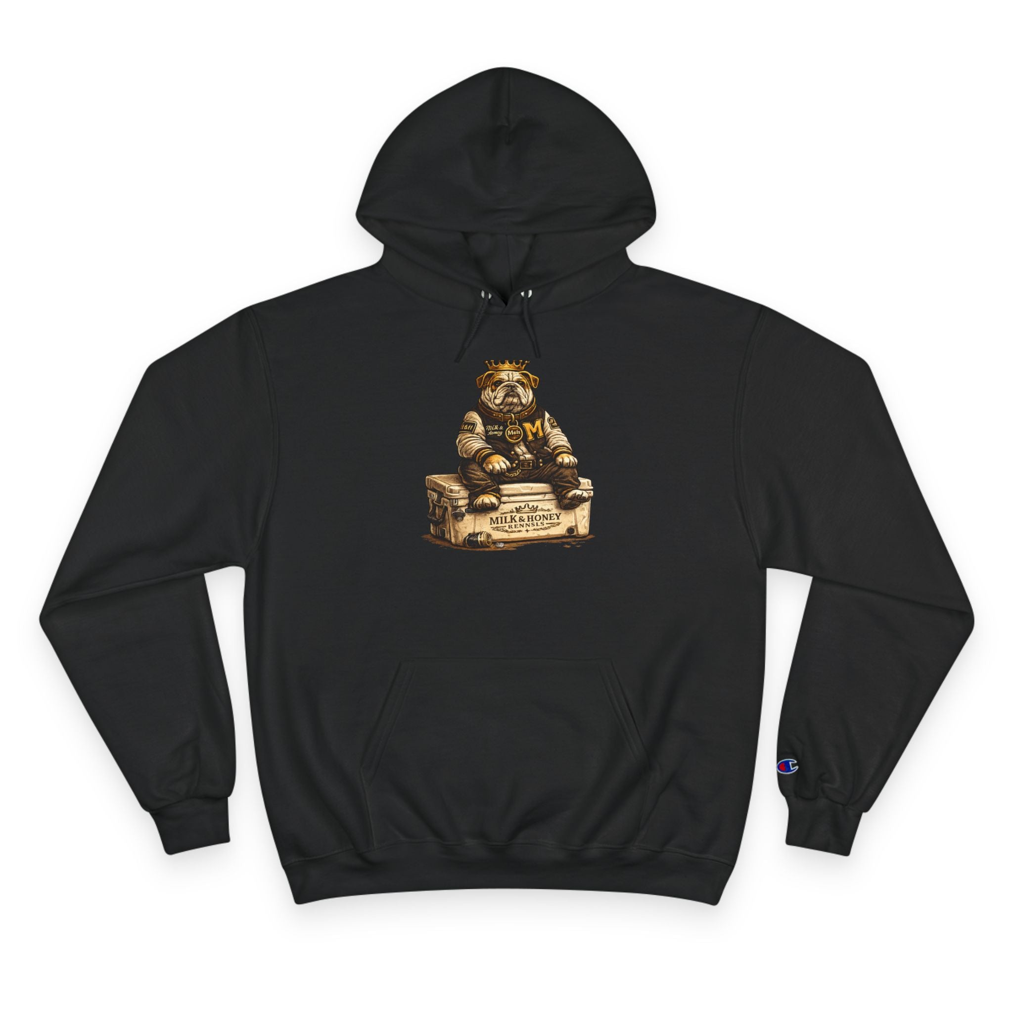 King Grout Bear Milk & Honey Vintage Label Hoodie | Retro Beverage Logo Sweatshirt