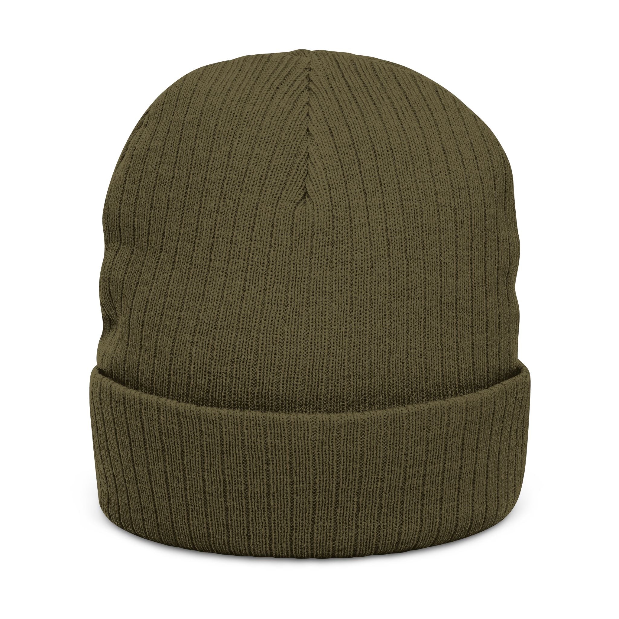 Embroidered Legacy M&H Ribbed Knit Beanie — Cozy Gray Winter Hat