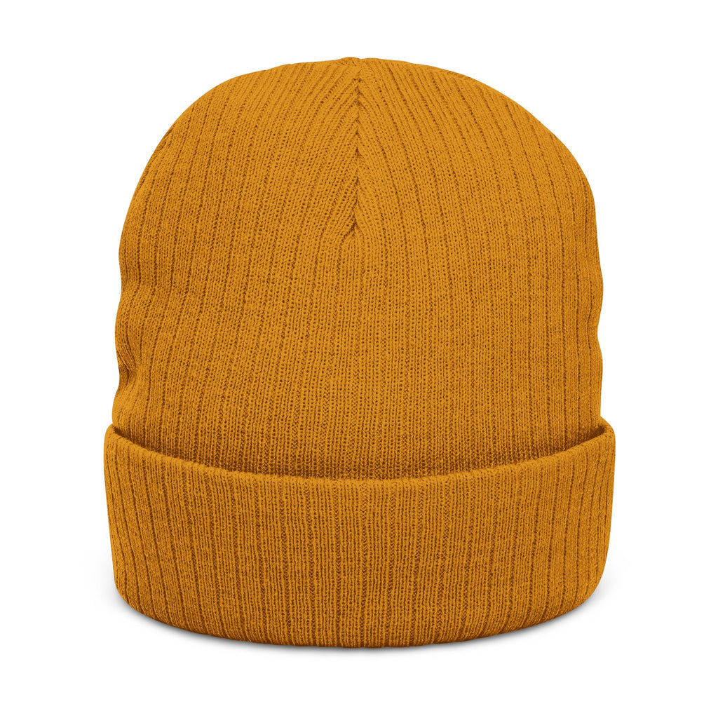 Embroidered Legacy M&H Ribbed Knit Beanie — Cozy Gray Winter Hat