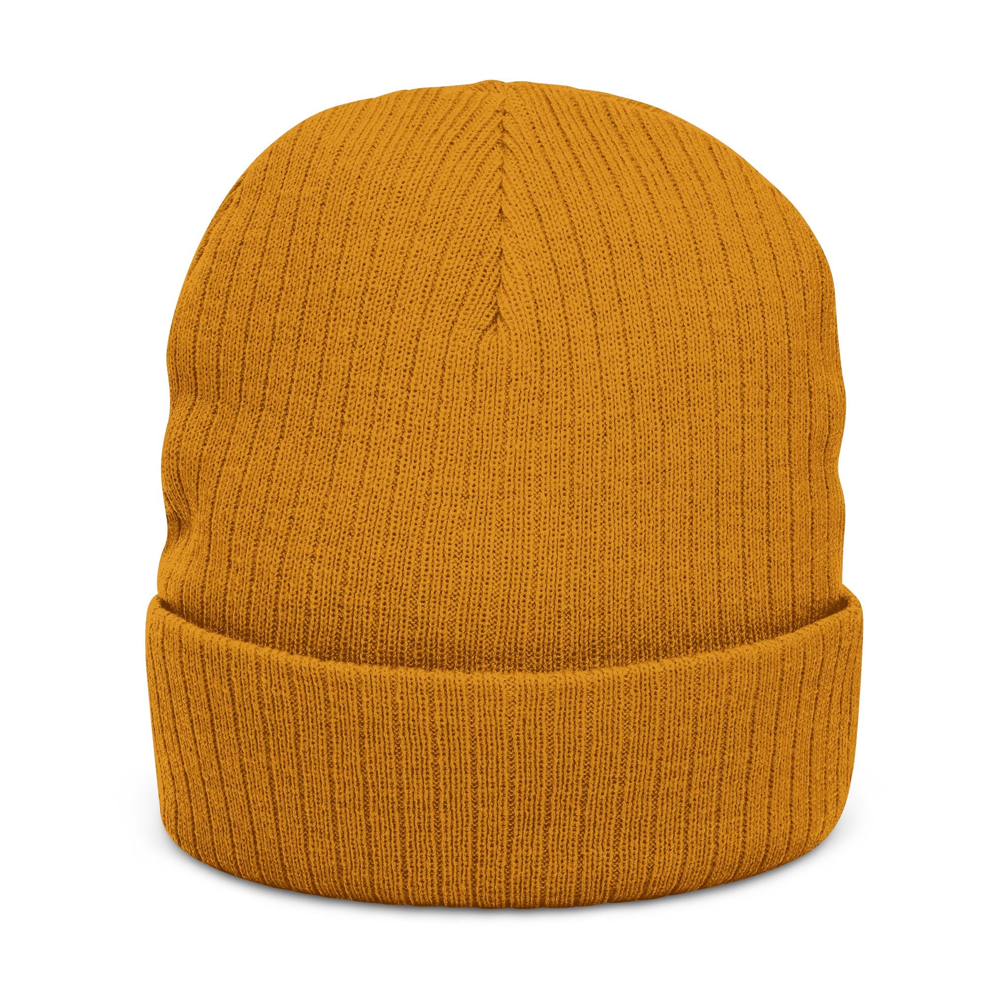 Embroidered Legacy M&H Ribbed Knit Beanie — Cozy Gray Winter Hat