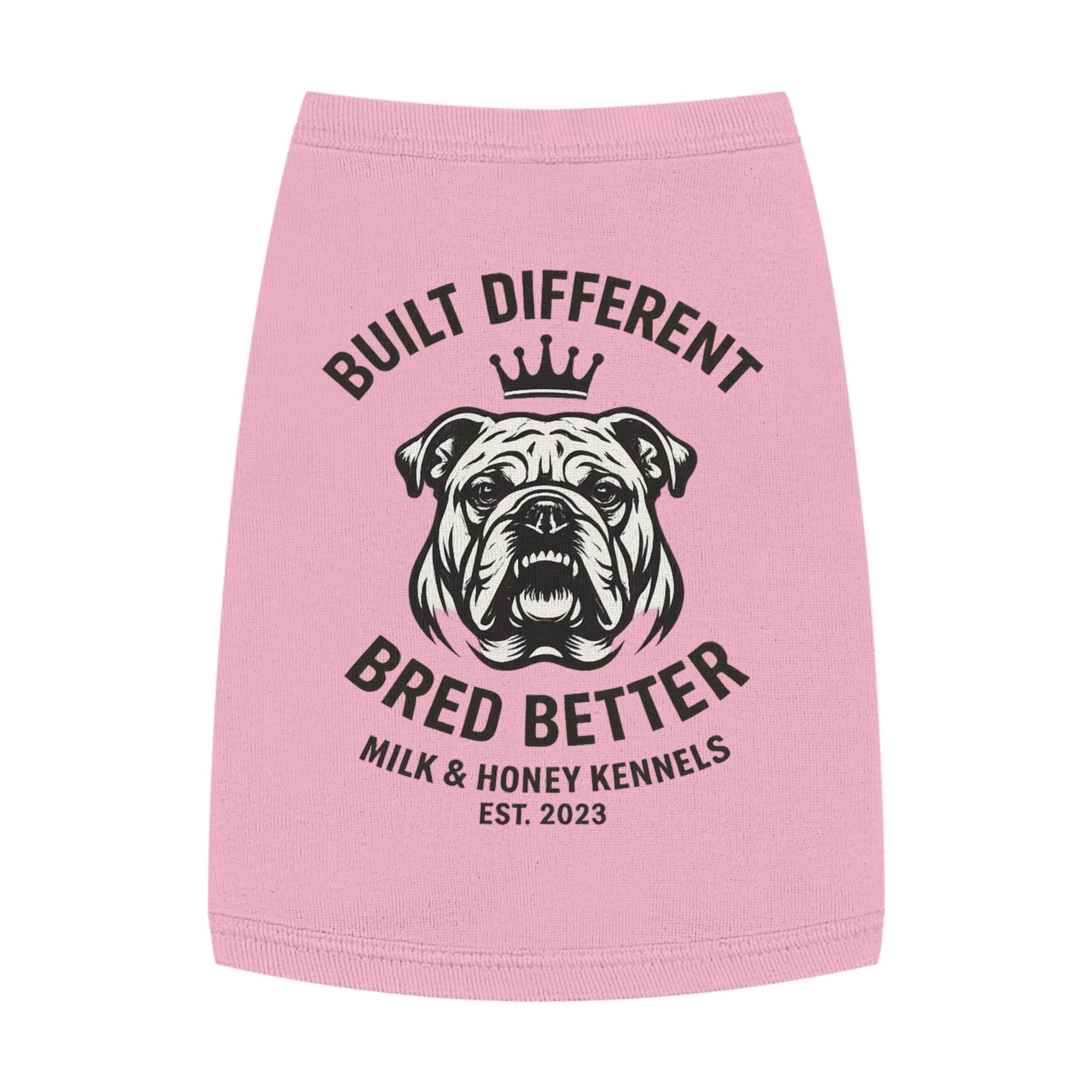 Bulldog Pet Tank Top — "Built Different, Bred Better" Kennel Shirt